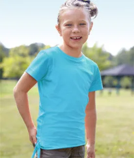 2625 LA T Girls Side Tie Tee Aqua