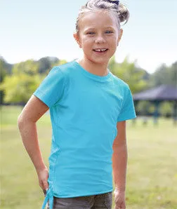 2625 LA T Girls Side Tie Tee Aqua