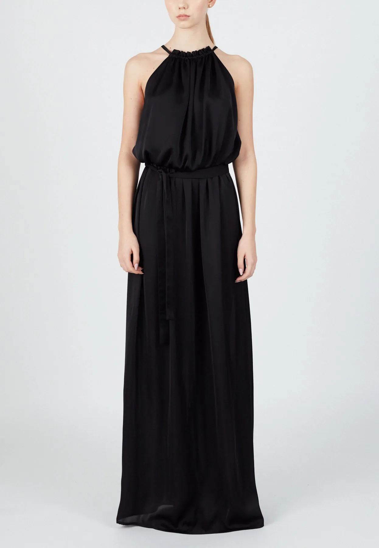 ASOKA maxi black flowing dress