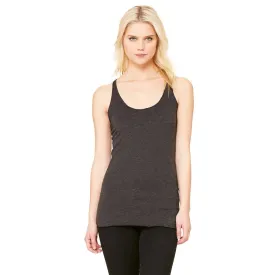 Bella   Canvas Women's Charcoal-Black Triblend Racerback Tank