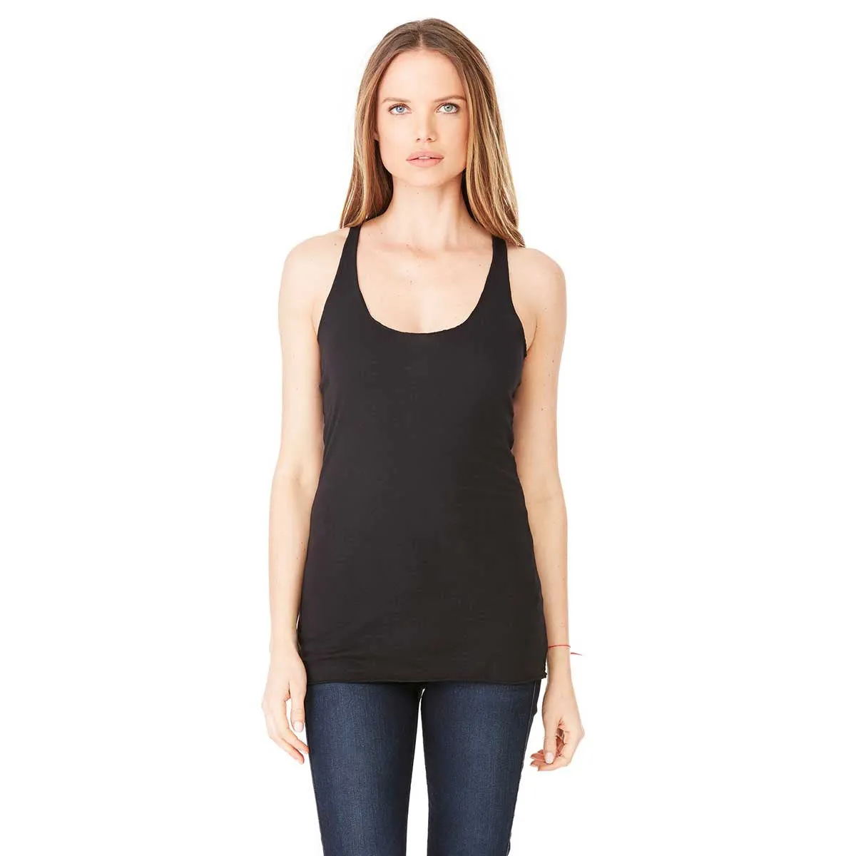 Bella   Canvas Women's Solid Black Triblend Racerback Tank