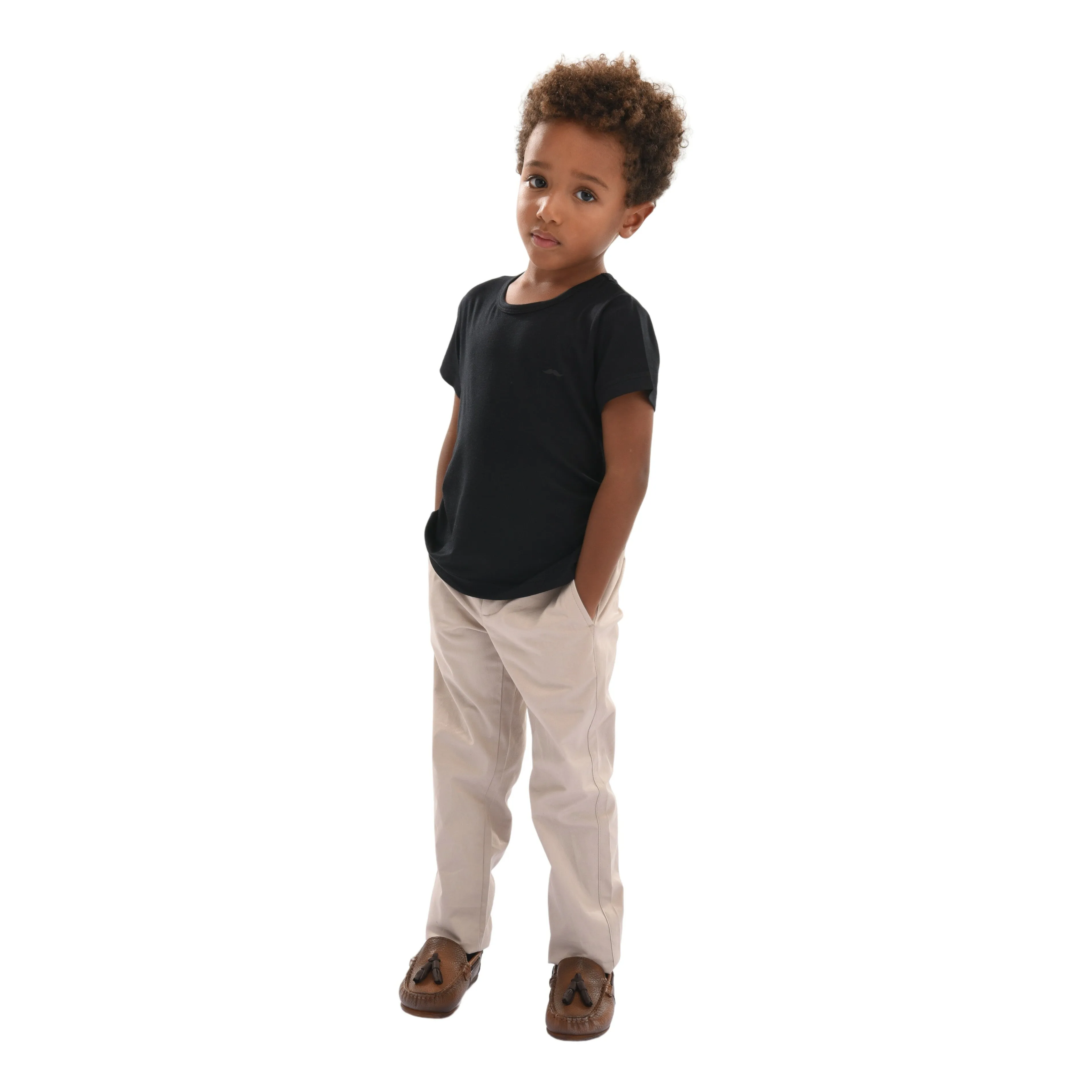 Black Solid Cotton T-Shirt