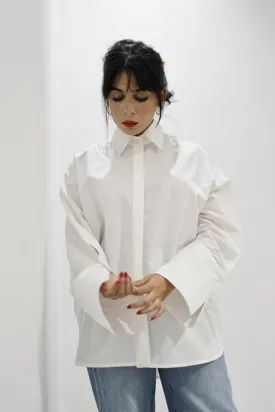 BLOOM - Oversized button down shirt (Pearl)