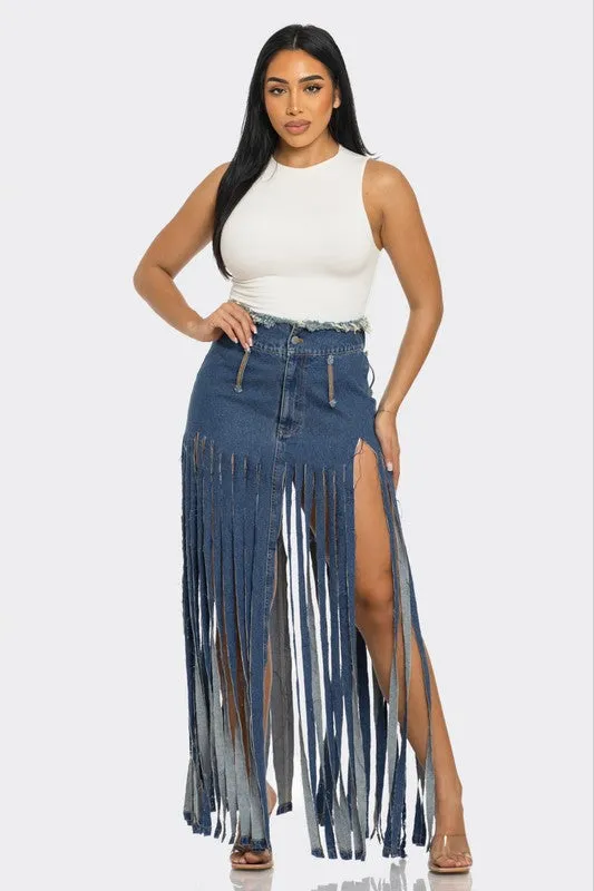 Bohemian Rhapsody Denim Skirt
