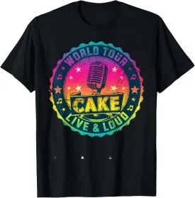 Cake Vintage Band Music Tour Badge Funny For Men Women Kids T-Shirt