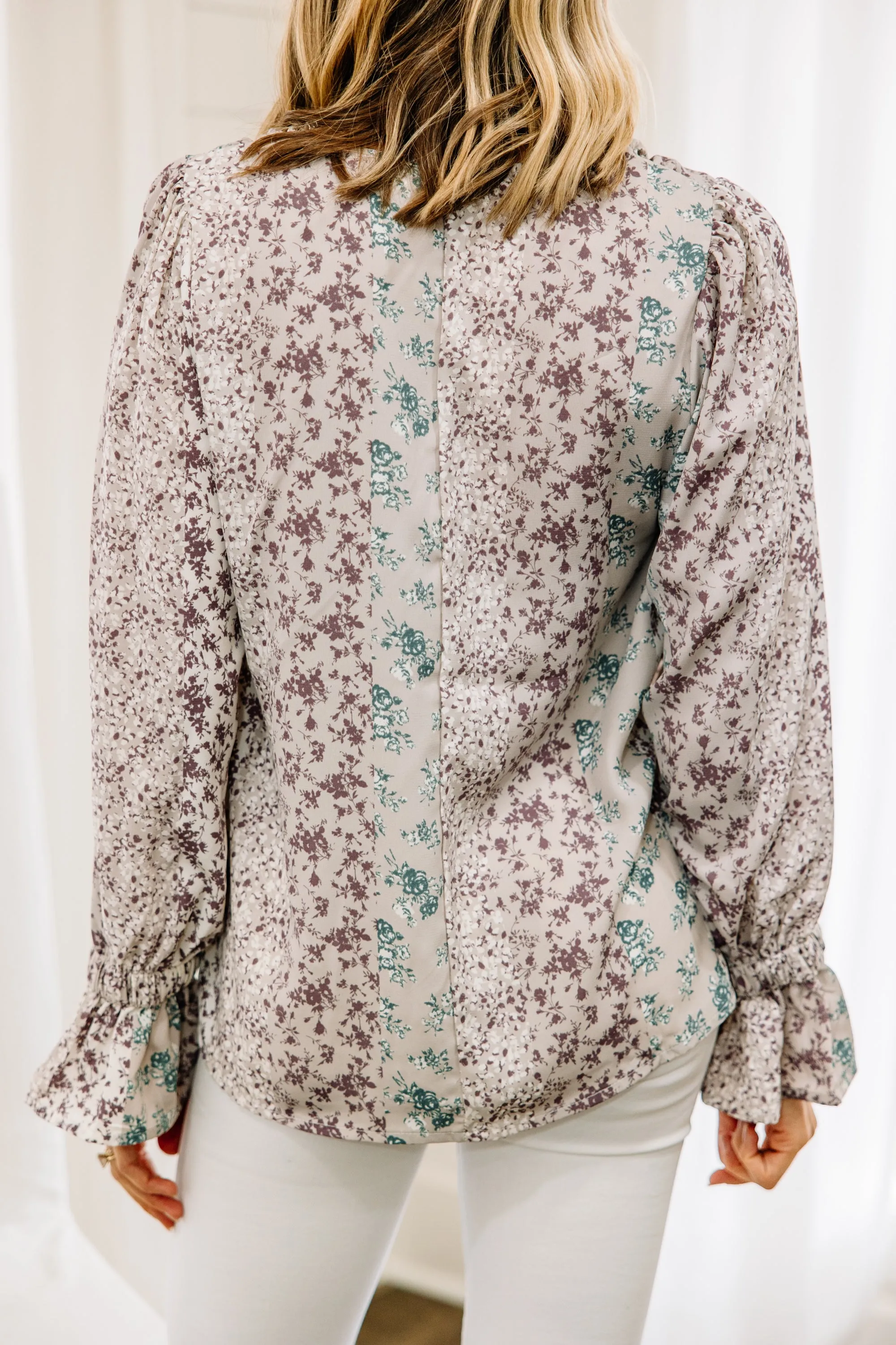 Can't Blame You Lavender Purple Ditsy Floral Blouse