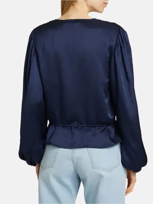 Cinched V-Neck Blouse