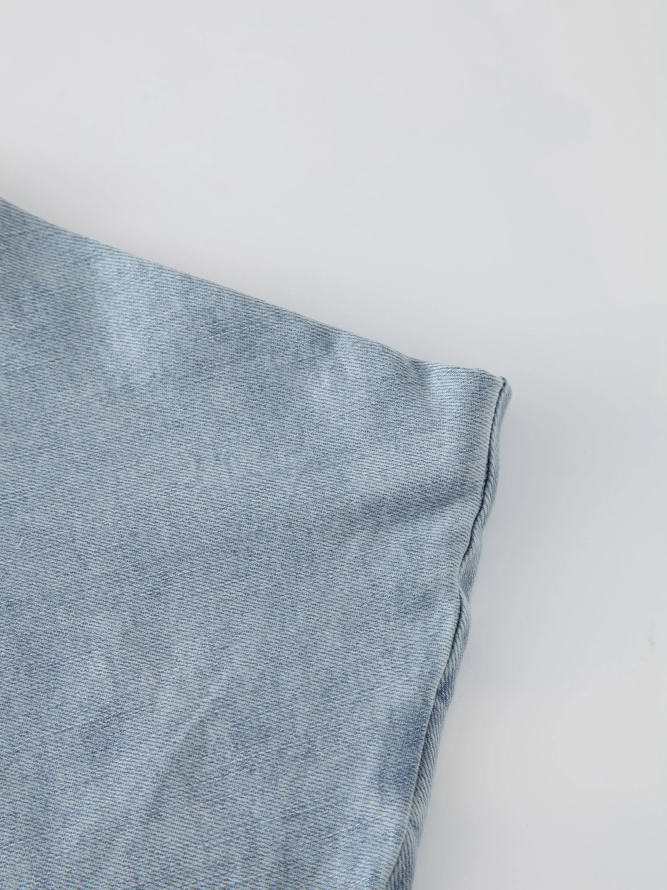Classic Denim Skirt 35"-Light Blue