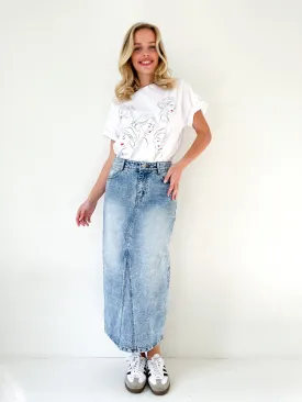 CLASSIC MAXI DENIM SKIRT