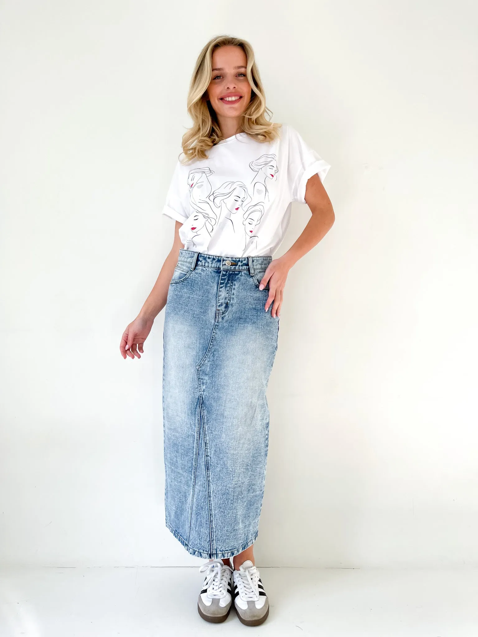 CLASSIC MAXI DENIM SKIRT
