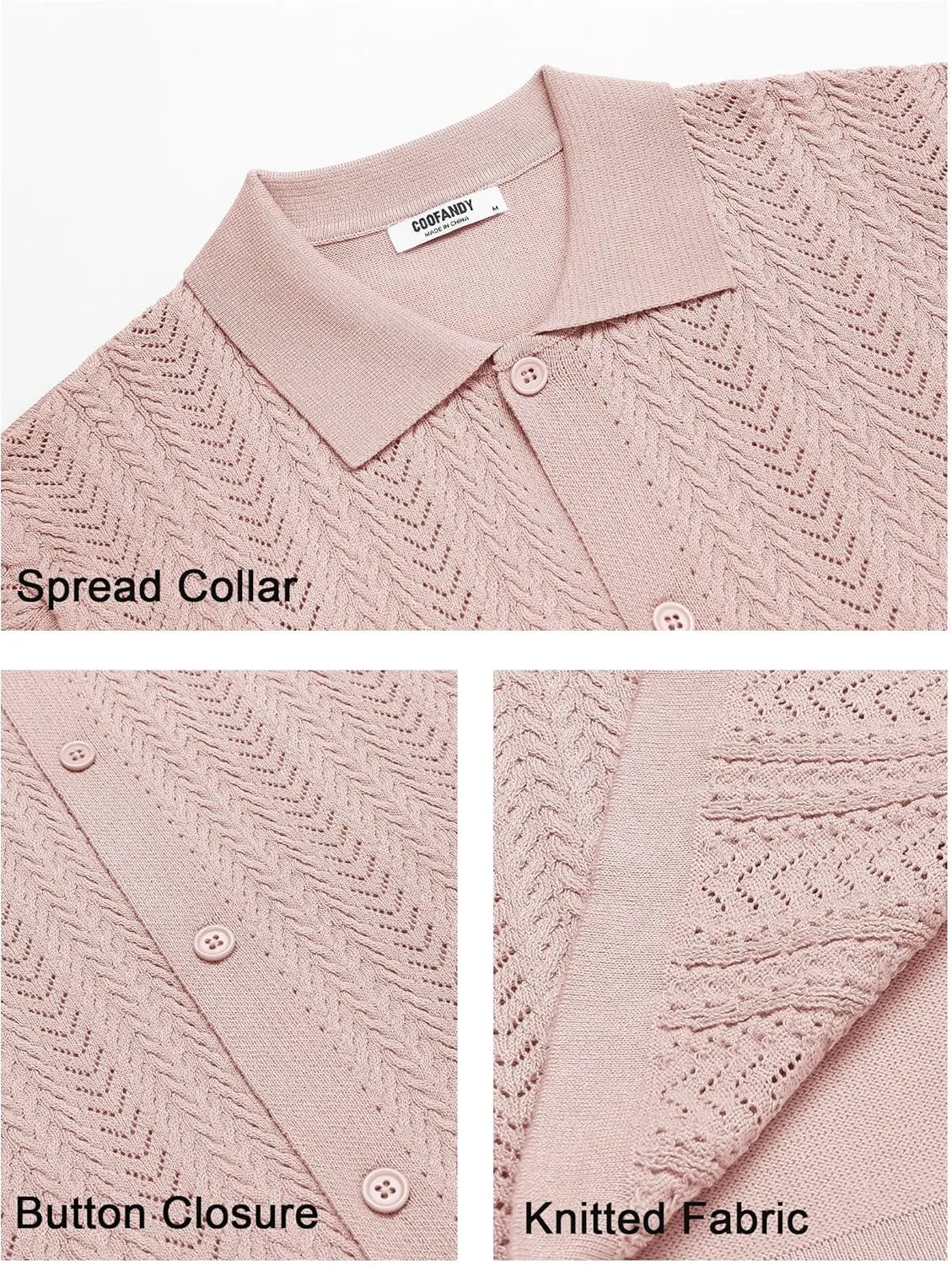 COOFANDY Mens Knit Shirt 2025 Short Sleeve Casual Button Down Shirt Summer Beach Vacation Shirts