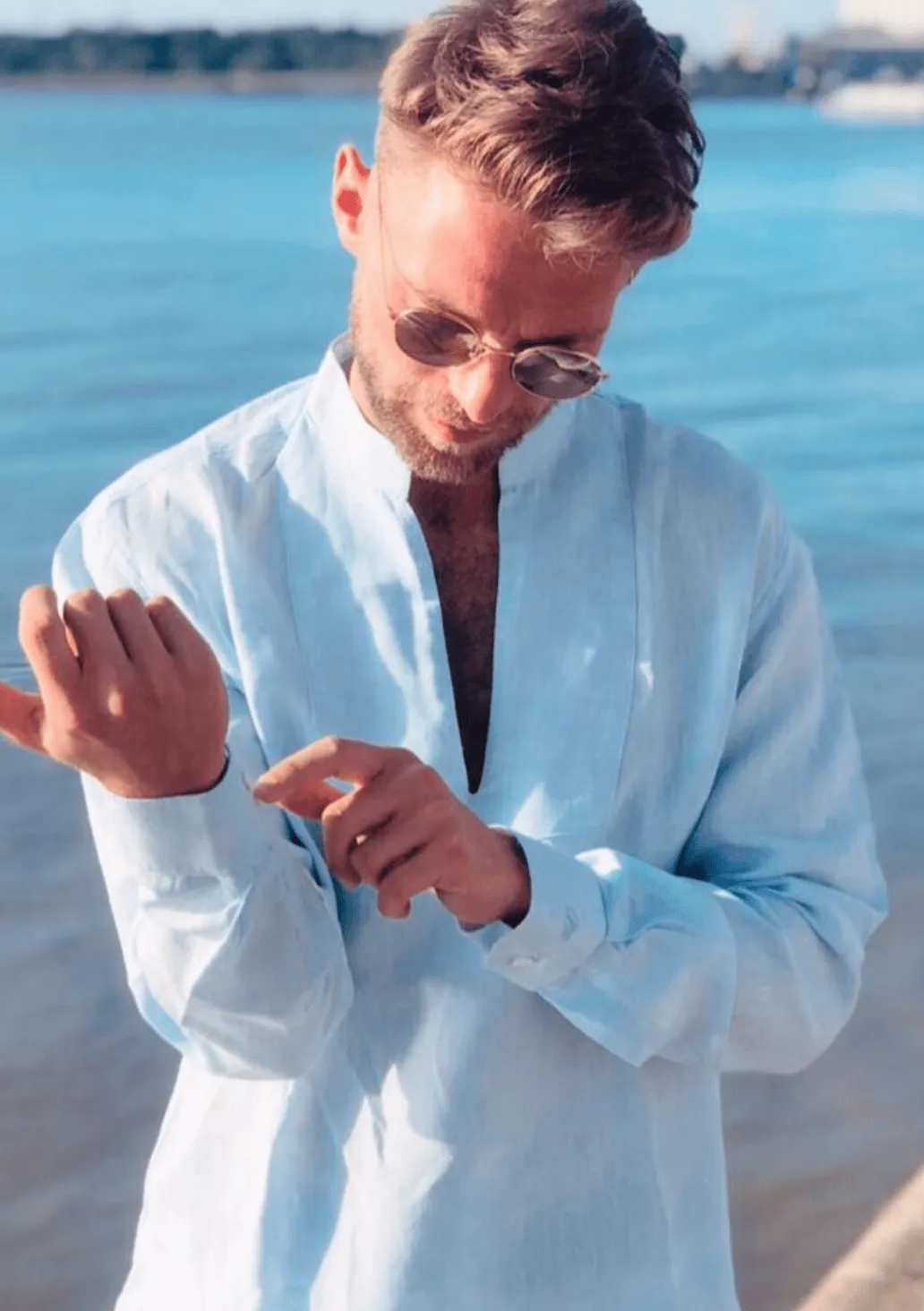 Cuba Linen Shirt - Blue