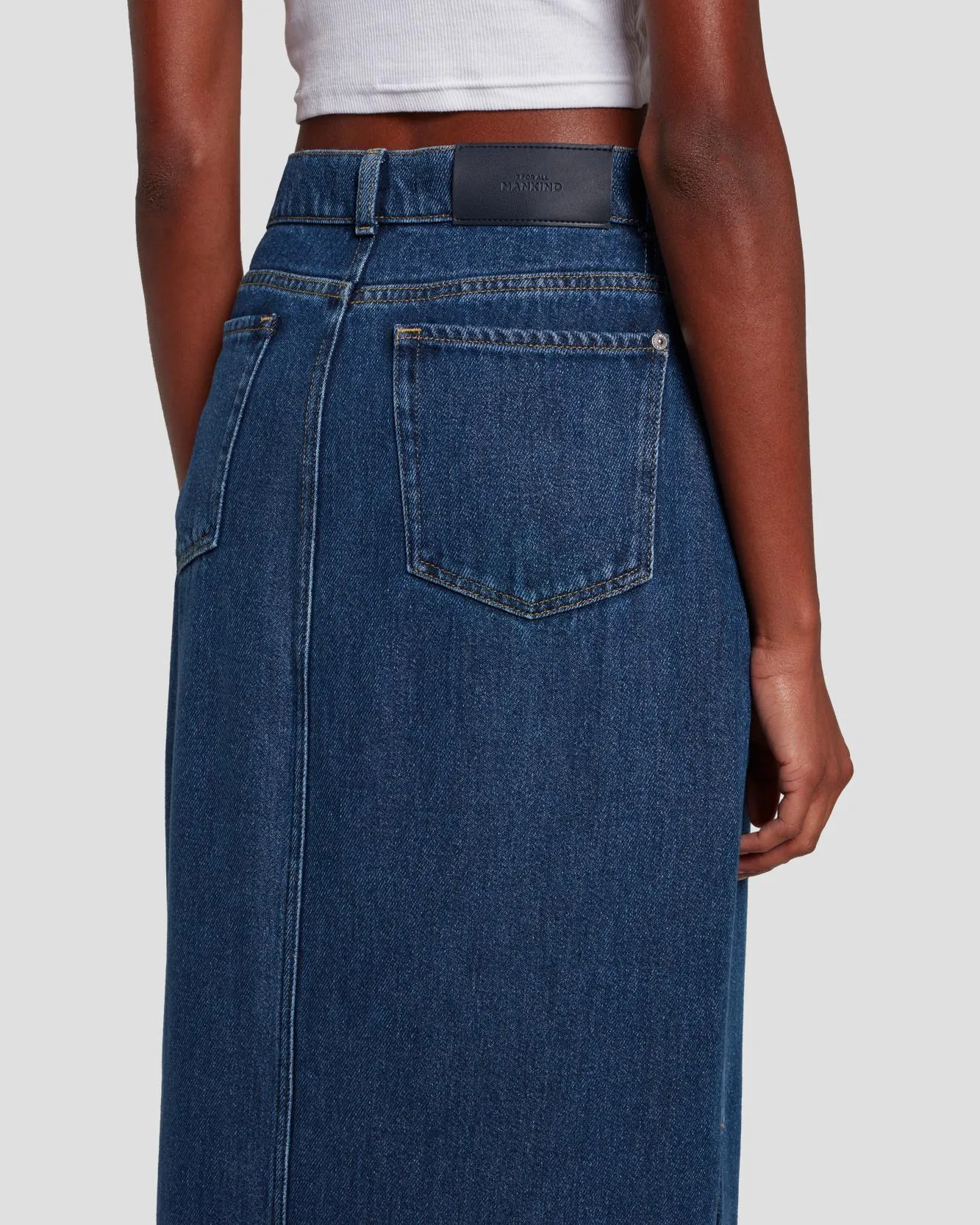 Denim Midi Skirt in Bluenote