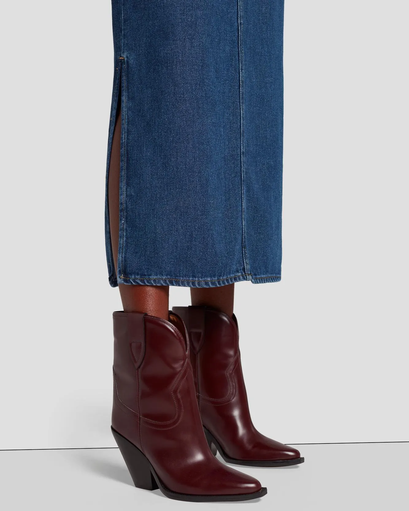 Denim Midi Skirt in Bluenote