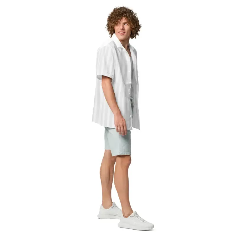 Effortless Grey White Unisex Button Shirt