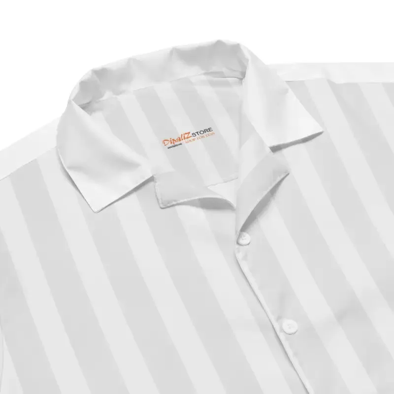 Effortless Grey White Unisex Button Shirt