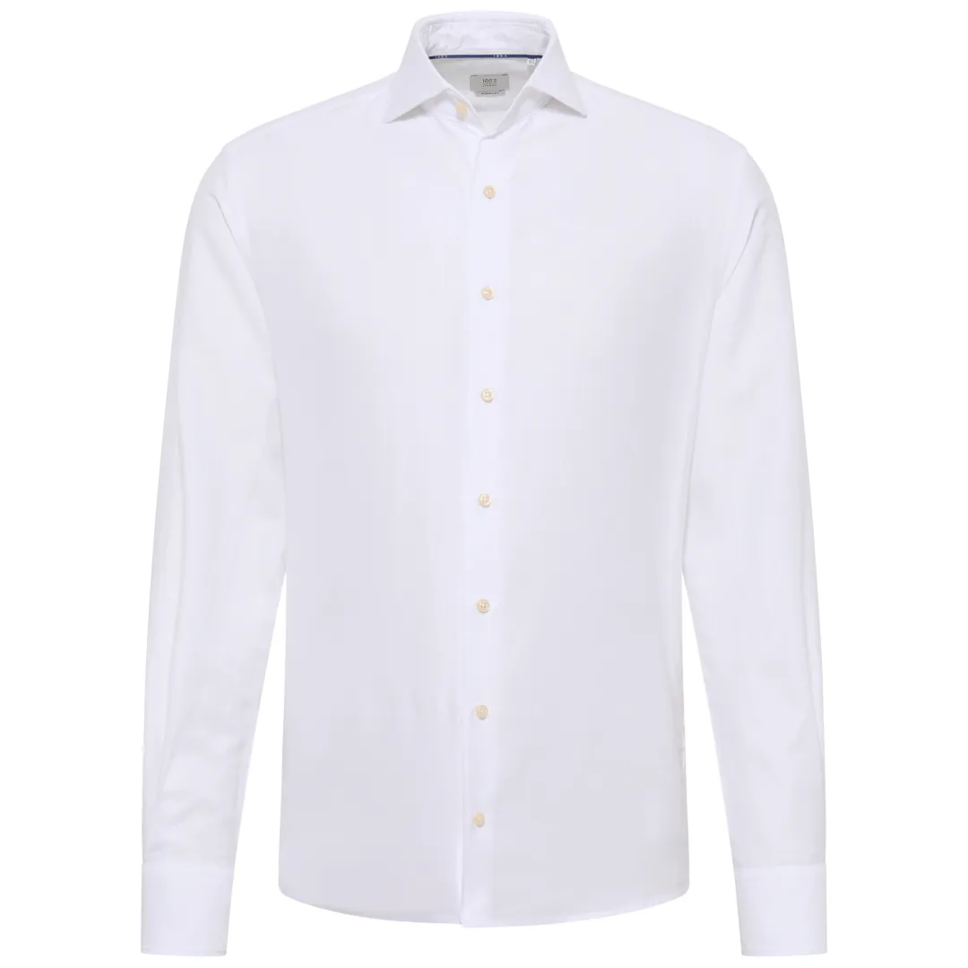 Eterna 1863 Modern Fit Cotton-Linen Shirt - White