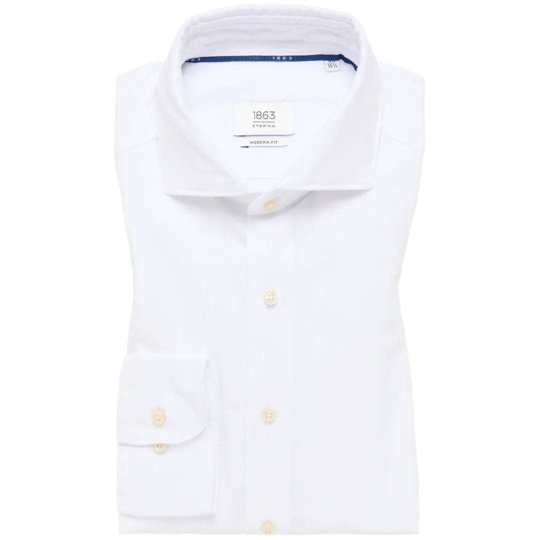 Eterna 1863 Modern Fit Cotton-Linen Shirt - White