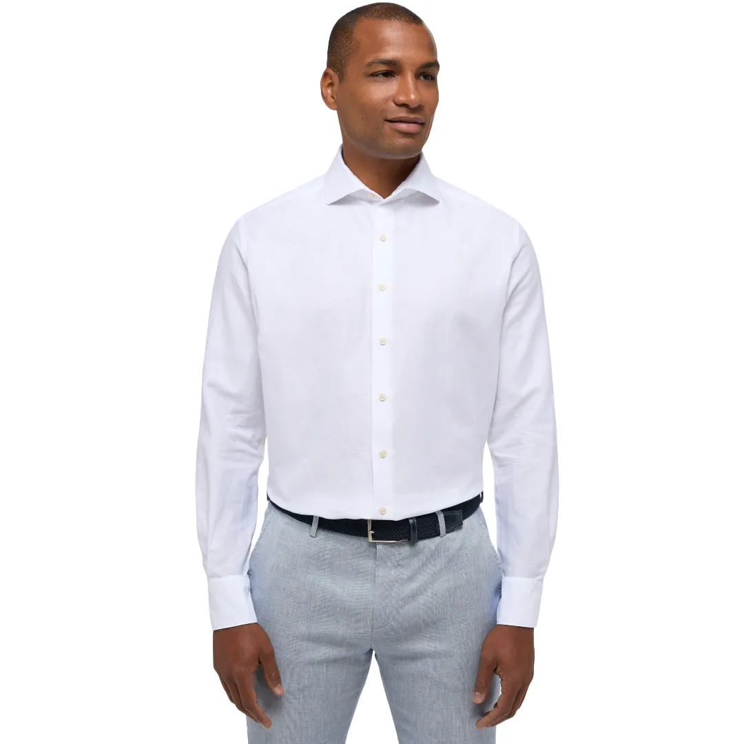 Eterna 1863 Modern Fit Cotton-Linen Shirt - White