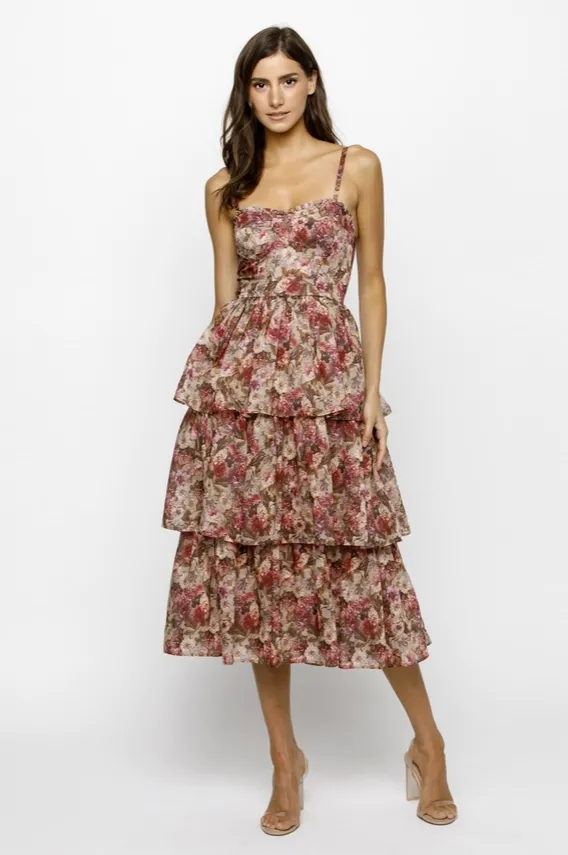 Floral Mirage Midi Dress