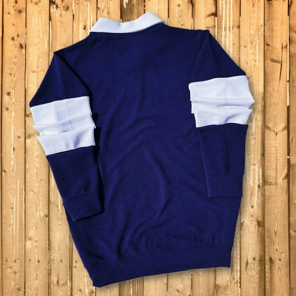 Full sleeve Collar T-Shirt Navy Blue & White 2-Stripes