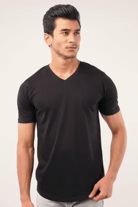 Grime V-Neck T-Shirt - Black