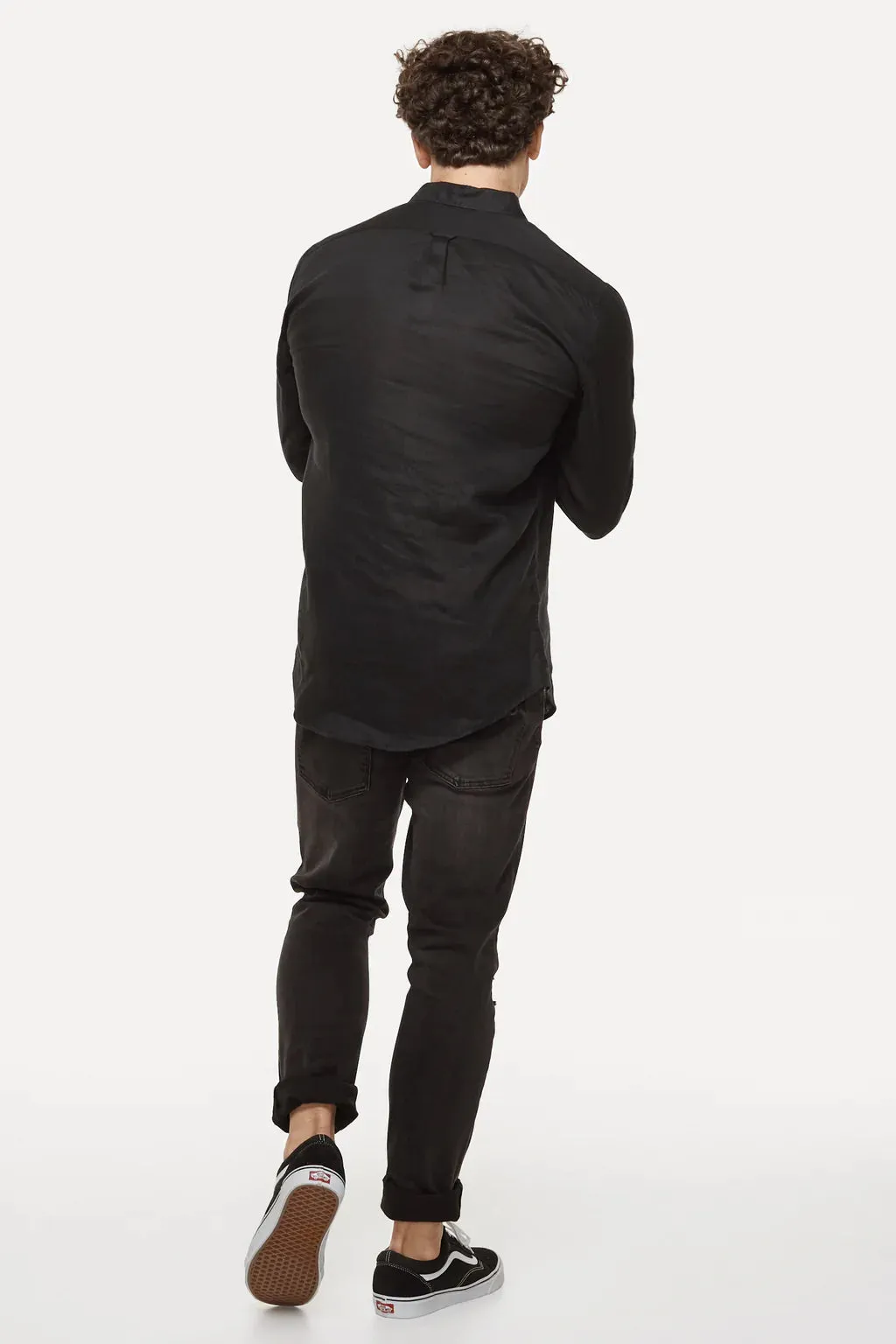 Industrie 'The Tennyson' Linen L/S Shirt - Black