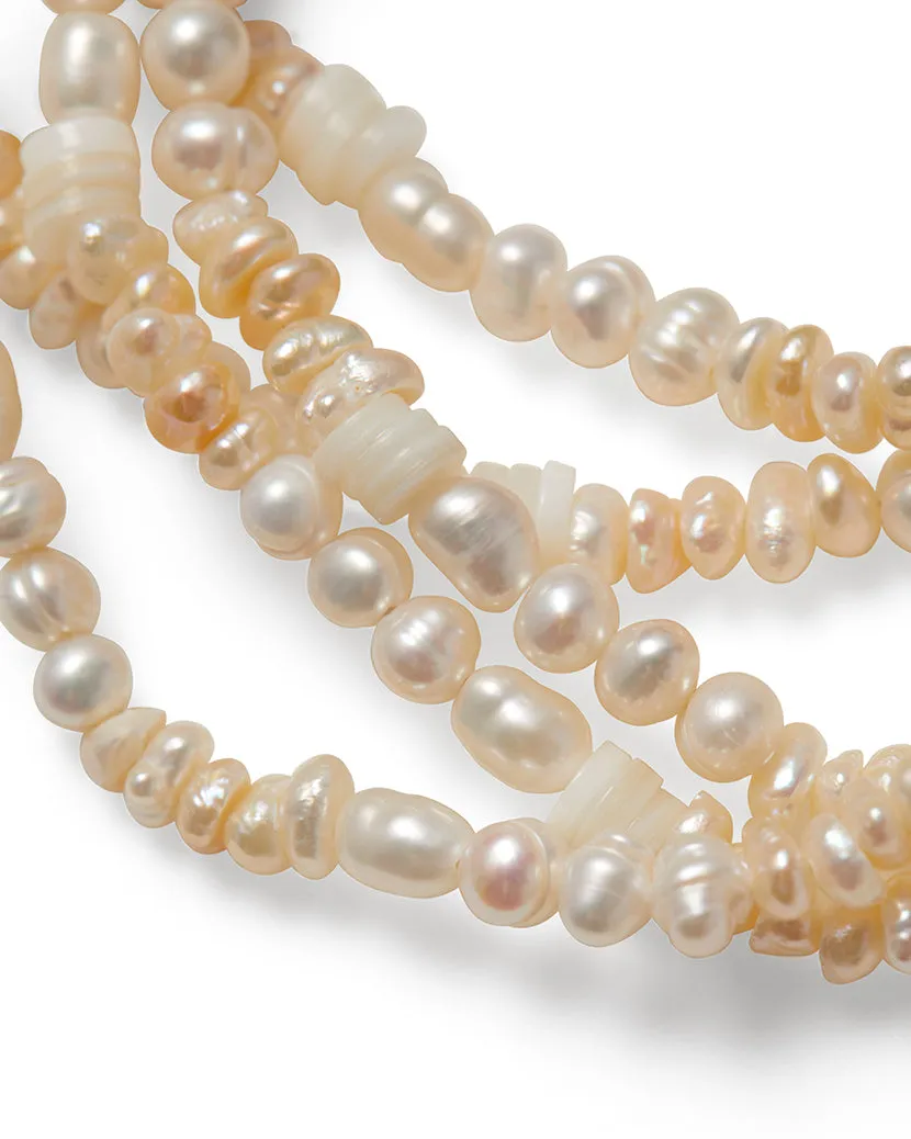 Ivory Pearl Bracelet With Wood Closure