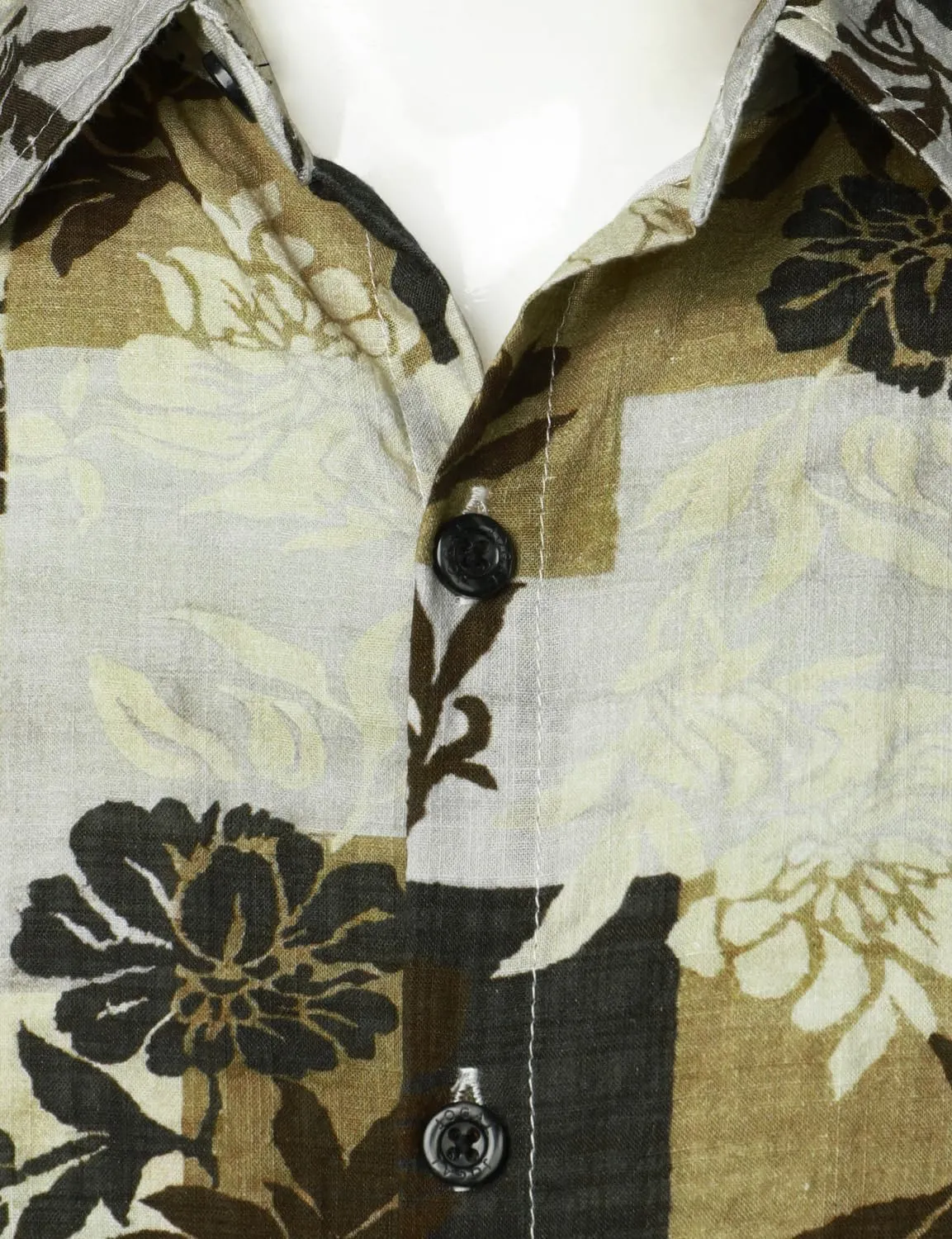 JOGAL Men's Flower Casual Button Down Short Sleeve Hawaiian Shirt