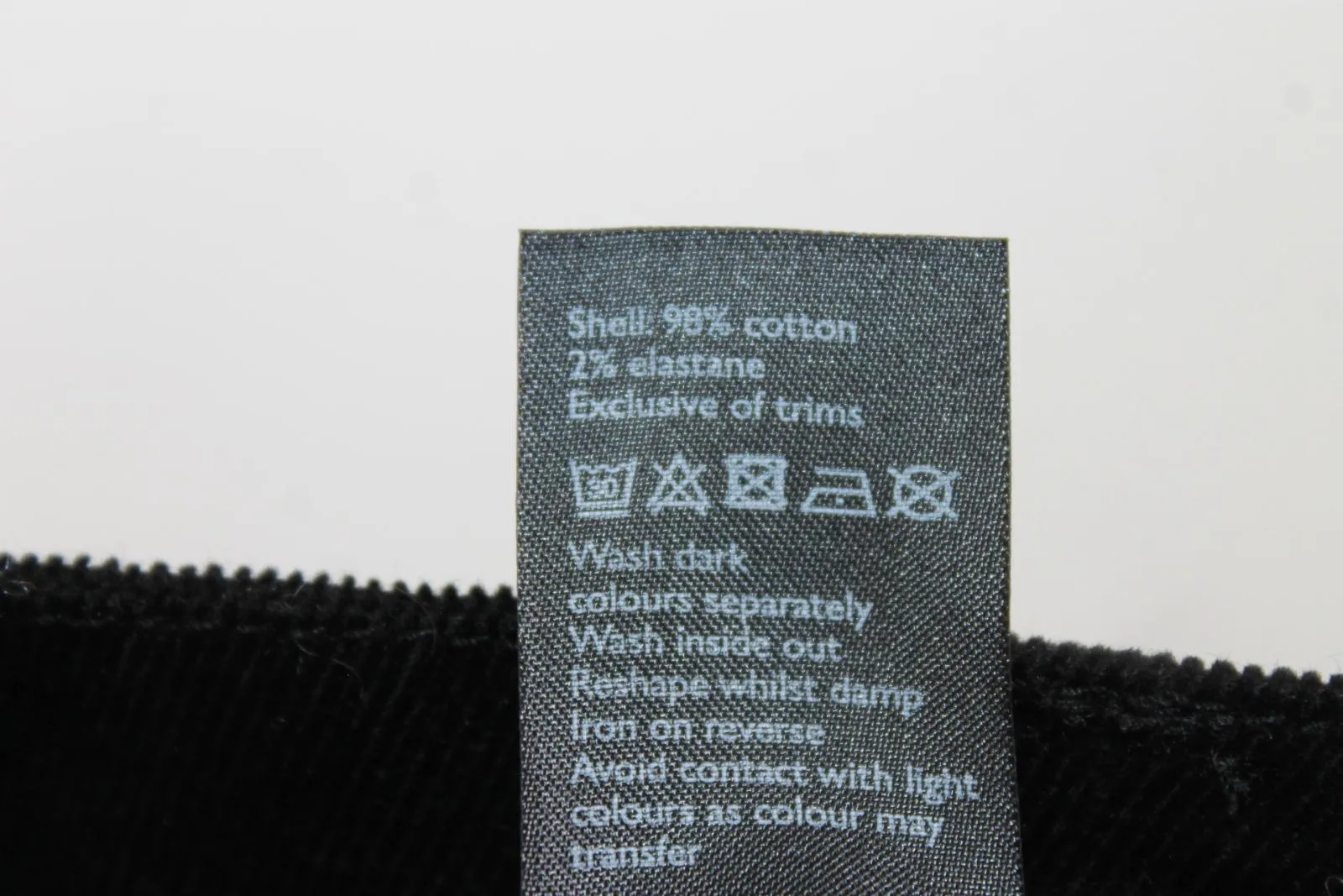 JOHN LEWIS Ladies Black Cotton Corderoy Chino Trousers EU42 UK14
