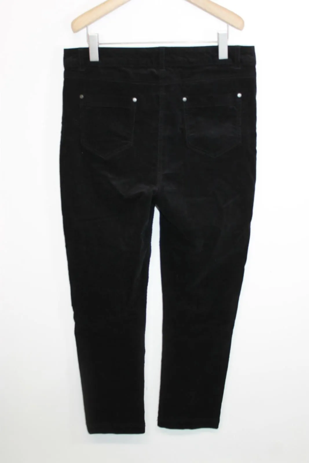 JOHN LEWIS Ladies Black Cotton Corderoy Chino Trousers EU42 UK14