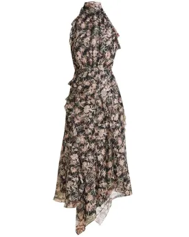 Kailey Floral-Print Midi Dress - Black