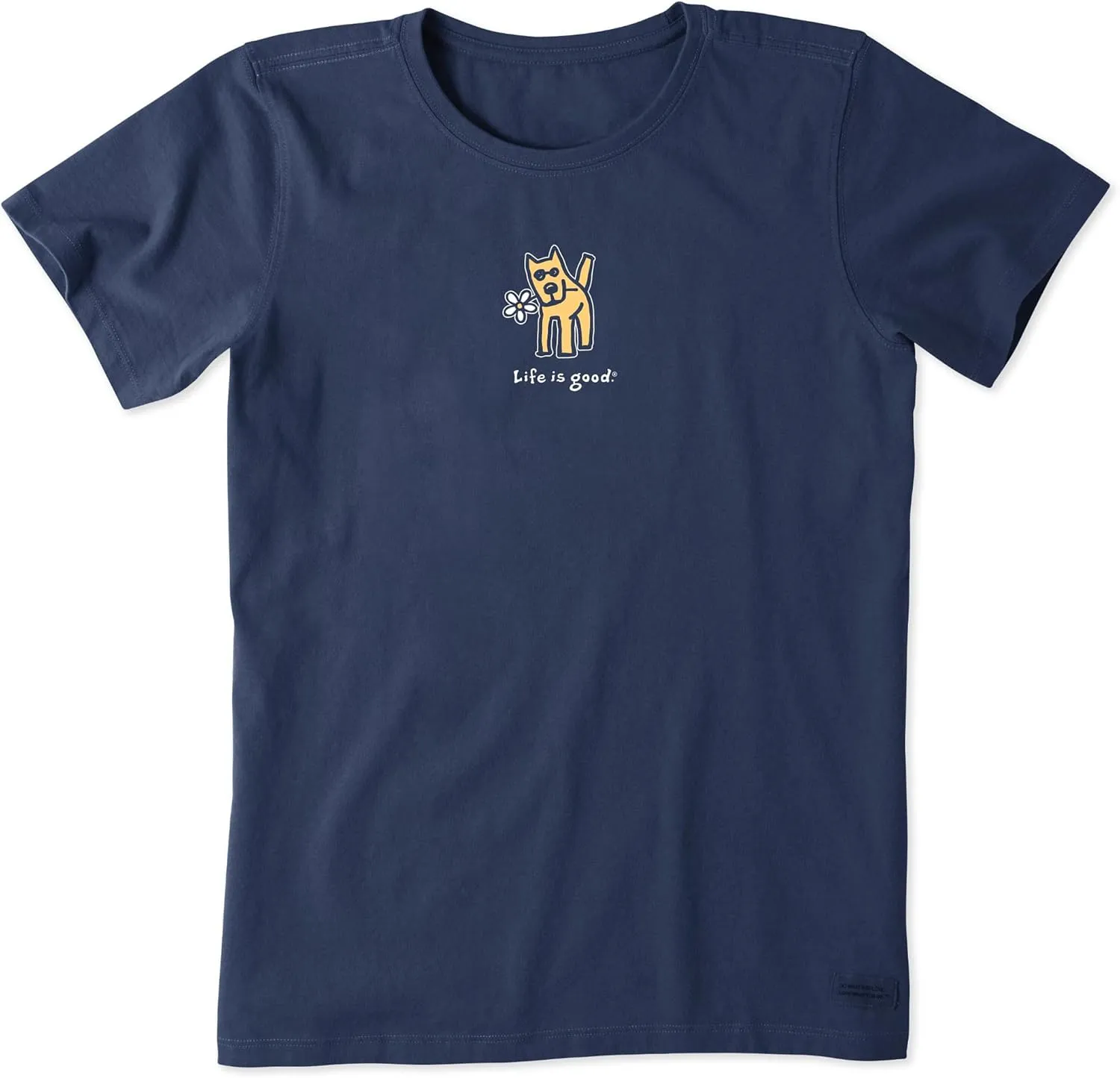 Life is Good Women's Vintage Crusher Tee Rocket with Daisy, Heather Gray
