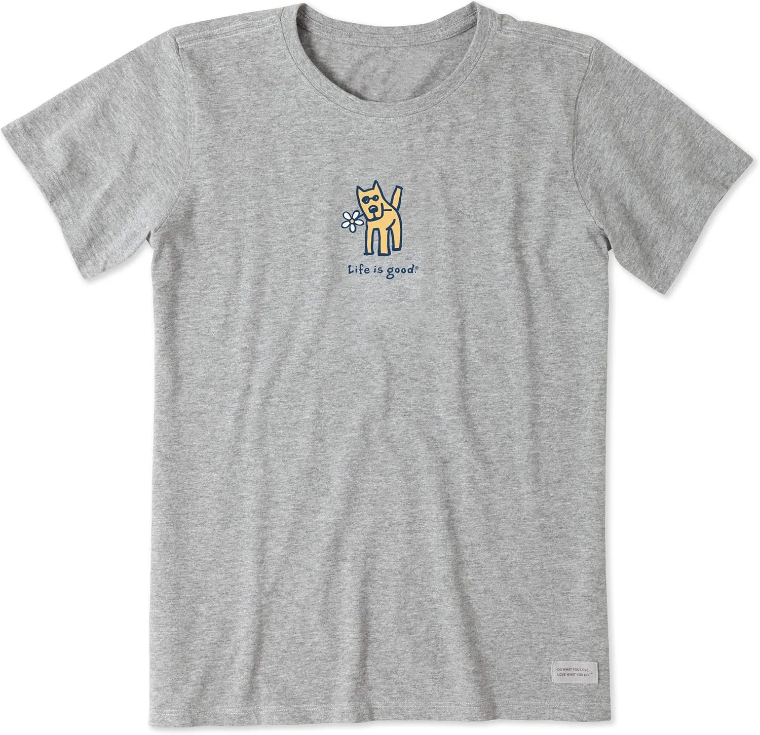 Life is Good Women's Vintage Crusher Tee Rocket with Daisy, Heather Gray