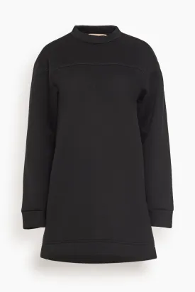 Long Sleeve Scuba Mini Dress in Black