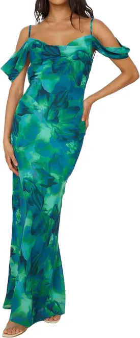 MASCOMODA Spaghetti Strap Long Maxi Dresses for Women 2025 Summer Floral Sexy Bodycon Backless Formal Wedding Guest Dress