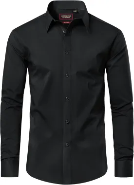 Mens Dress Shirts Long Sleeve Dress Shirts for Men Cotton Button Down Shirt Regular Big and Tall Dress Shirts