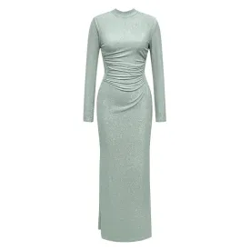 Minnie Lace-up Pleated Maxi Dress