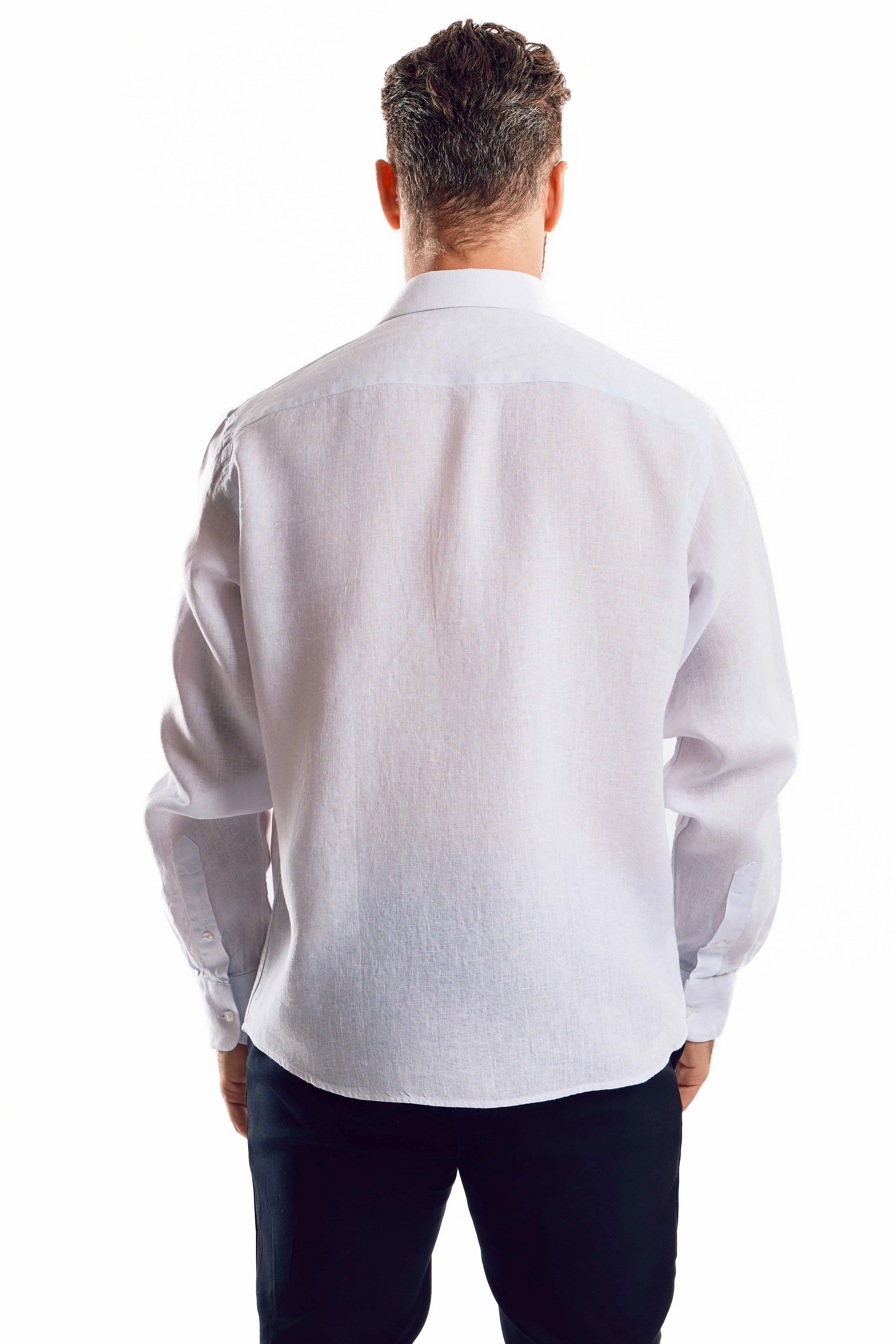 Mojito Casual Multi Color Block Design 100% Linen Shirt Long Sleeve