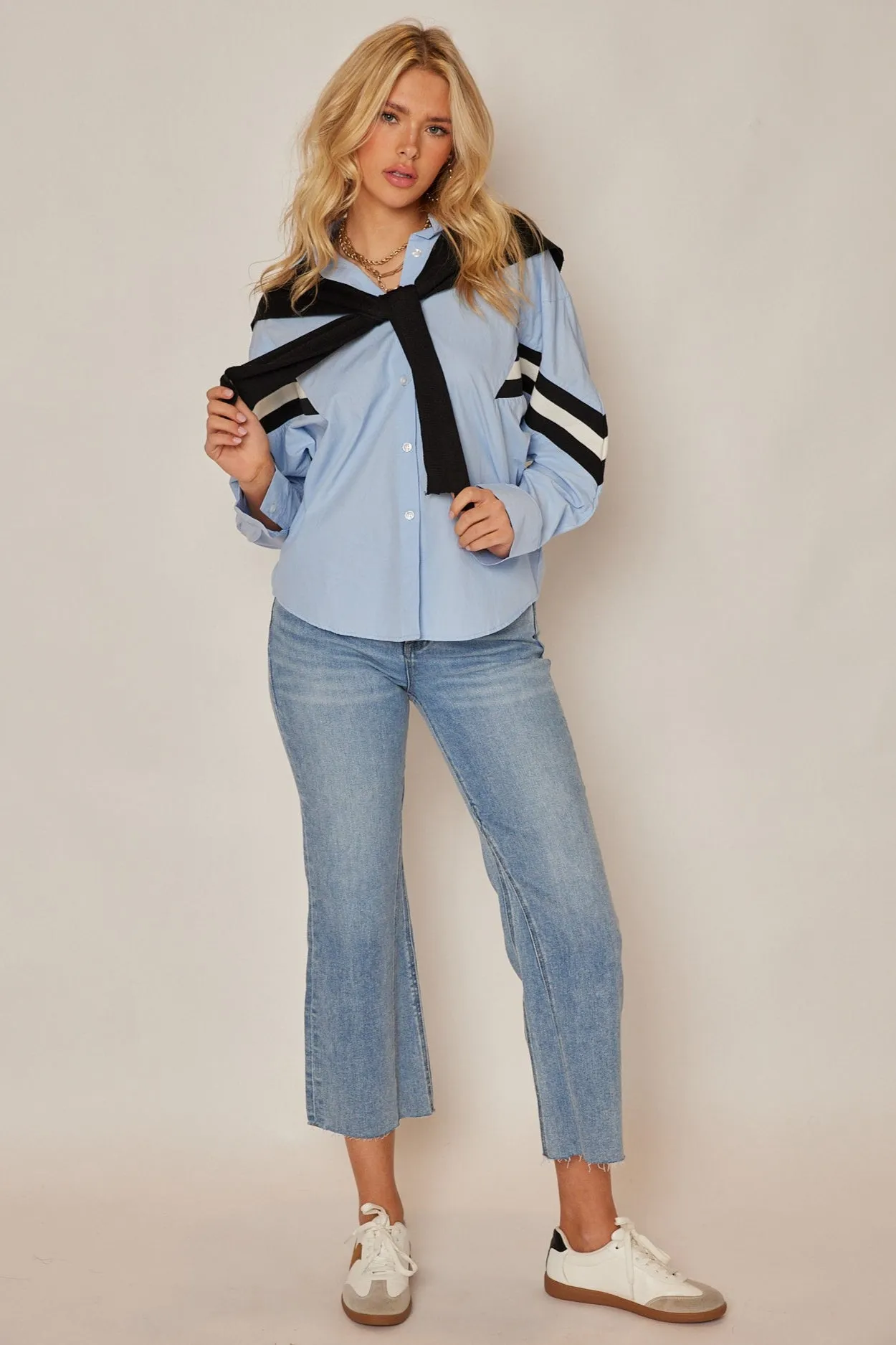 Mona Dress Shirt With Faux Sweater