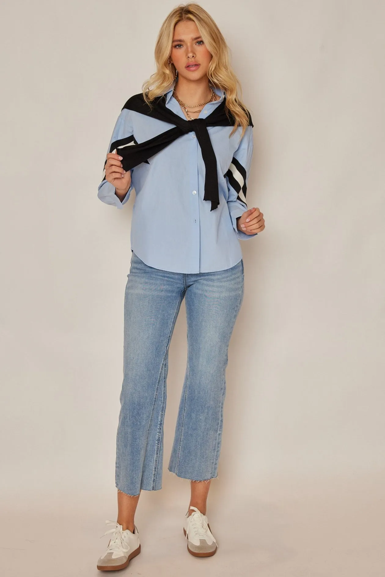 Mona Dress Shirt With Faux Sweater