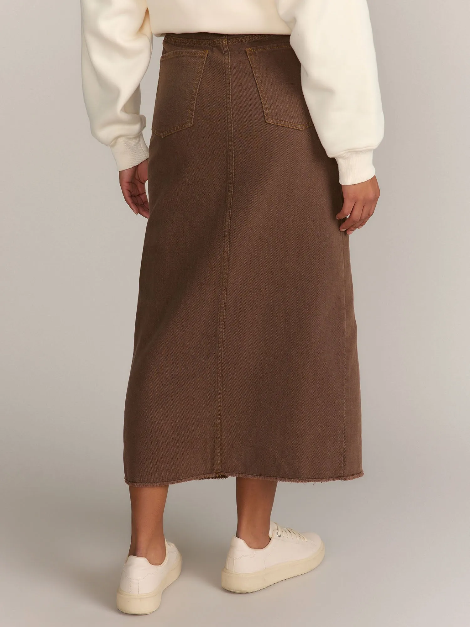 Mustard Seed Raw Hem Front Slit Denim Skirt - Brands We Love