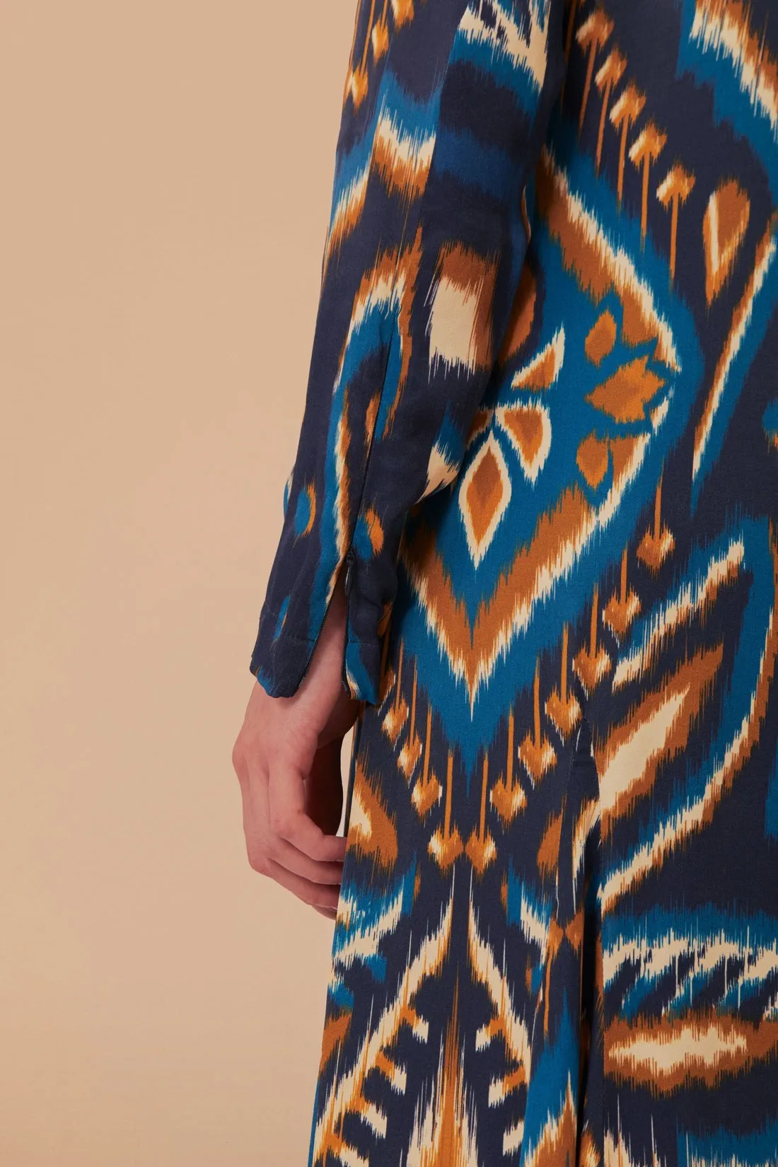 Pineapple Ikat Blue Maxi Dress