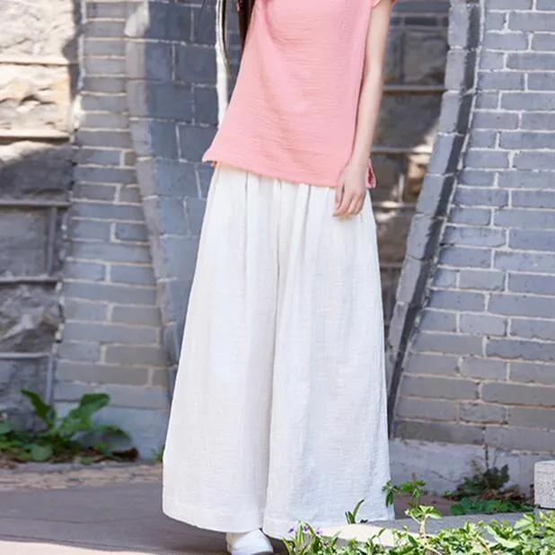 Plus Size Flowy Linen Palazzo Pants  | Zen