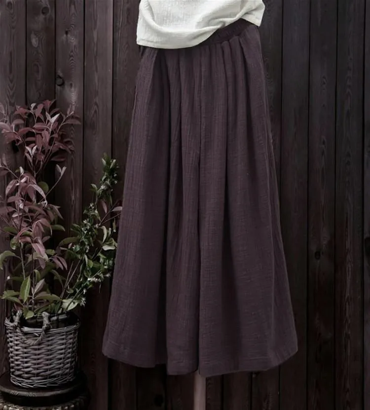 Plus Size Flowy Linen Palazzo Pants  | Zen