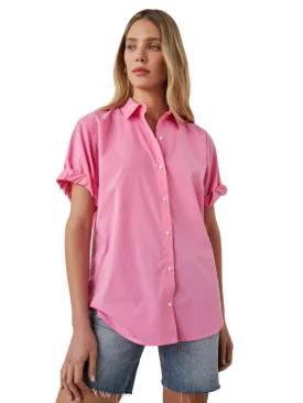 Rails Jojo Short-Sleeve Button Down Shirt - Hot Pink