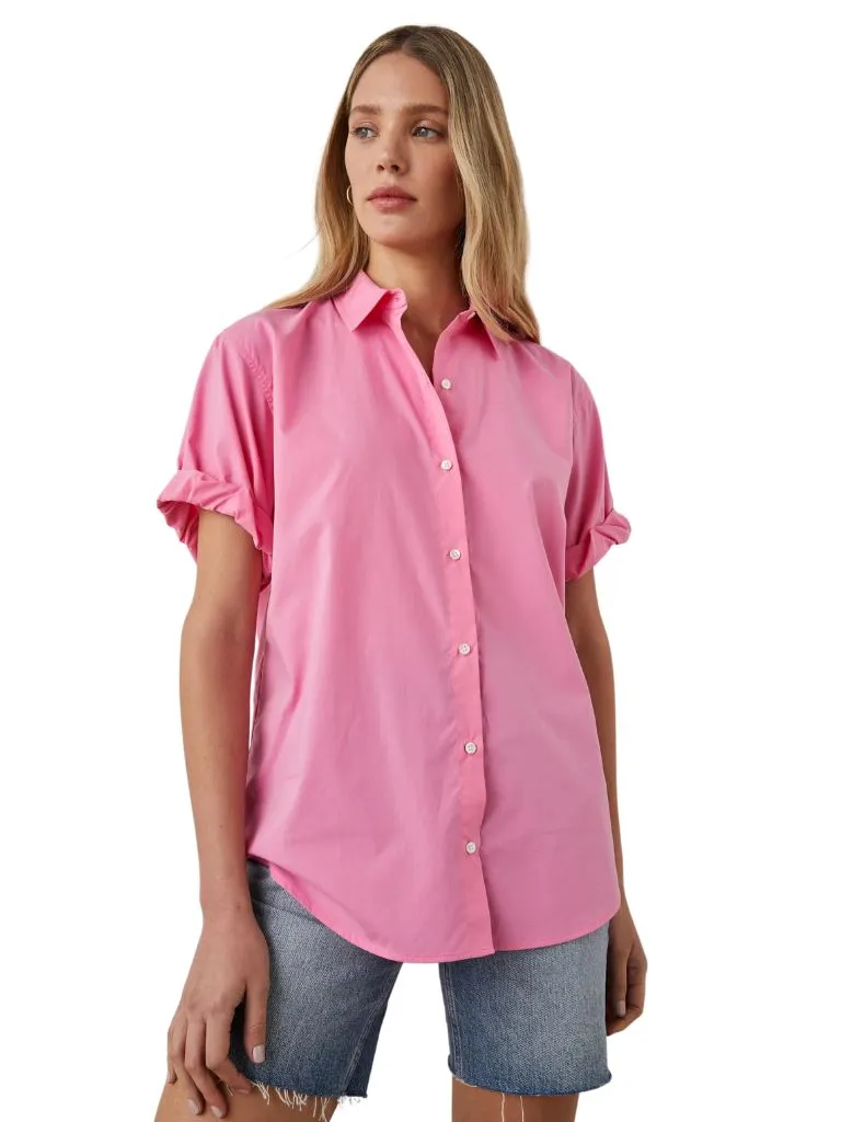 Rails Jojo Short-Sleeve Button Down Shirt - Hot Pink