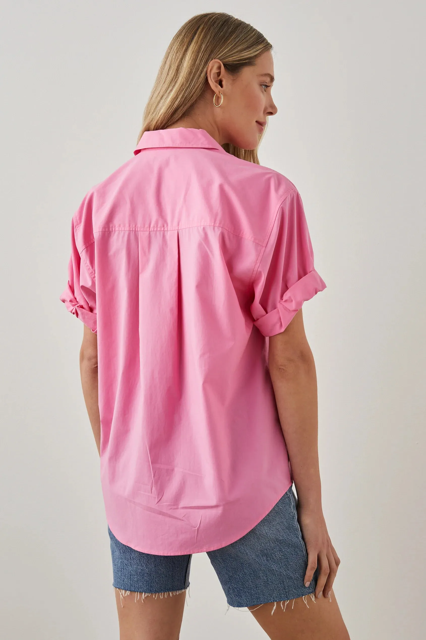 Rails Jojo Short-Sleeve Button Down Shirt - Hot Pink