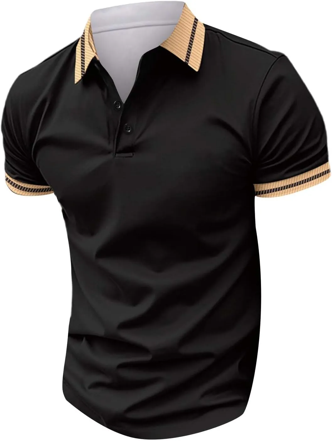 Short Sleeve Polo Shirts for Men Casual Fashion Athletic Polo Bodybuilding Workout Breathable Slim Fit Polo Shirts