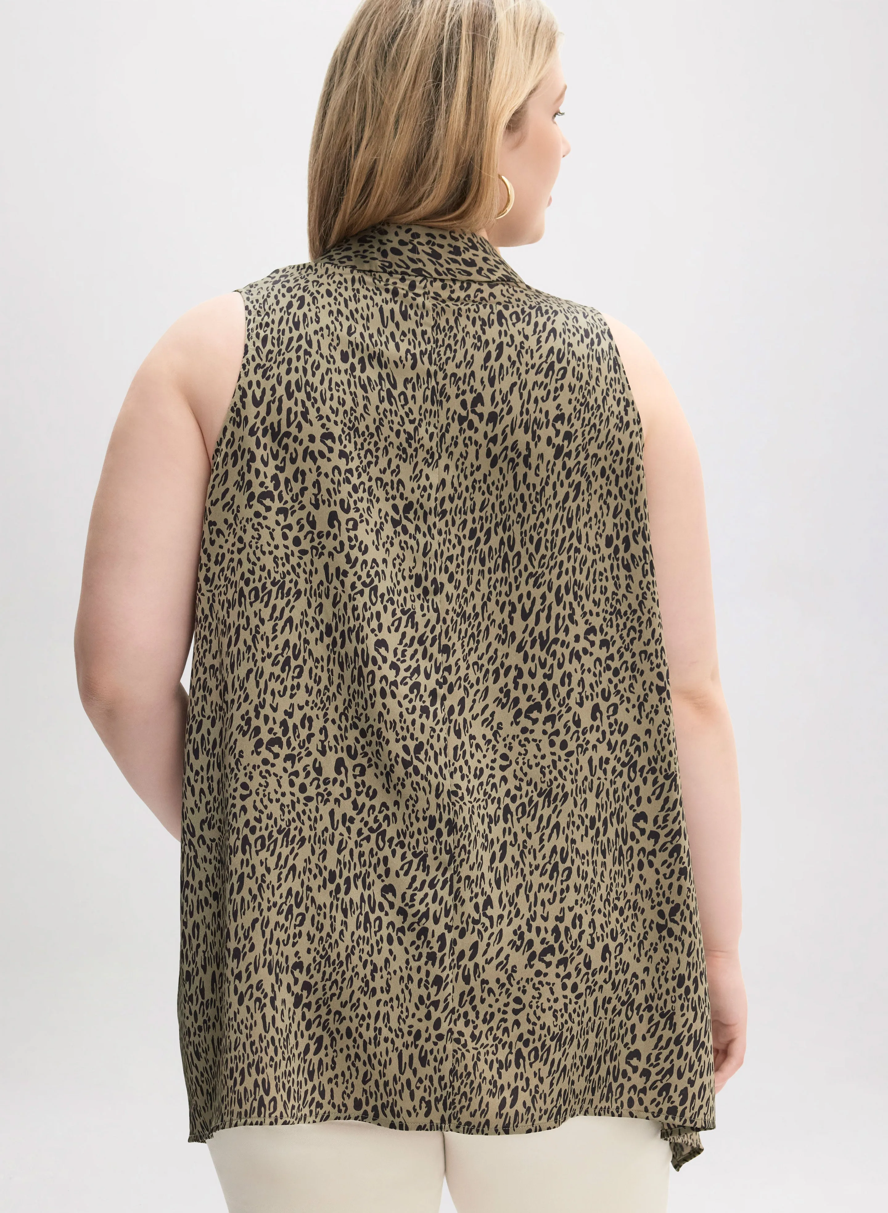 Sleeveless Animal Print Tunic